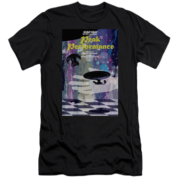 Black men's premium slim fit t-shirt with Star Trek The Next Generation Tng Season 2 Episode 21 graphic