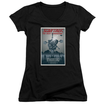 Star Trek The Next Generation Tng Season 3 Episode 1 - Juniors V-Neck T-Shirt Juniors V-Neck T-Shirt Star Trek