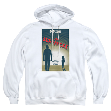 White pullover hoodie with Star Trek The Next Generation Tng Season 3 Episode 3 graphic