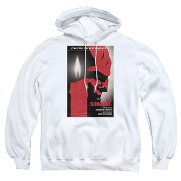 White pullover hoodie with Star Trek The Next Generation Tng Season 3 Episode 5 graphic