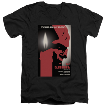 Black men's v-neck t-shirt with Star Trek The Next Generation Tng Season 3 Episode 5 graphic
