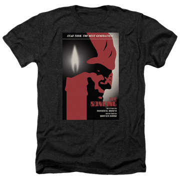 Black men's heather t-shirt with Star Trek The Next Generation Tng Season 3 Episode 5 graphic