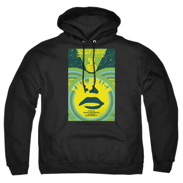 Black pullover hoodie with Star Trek The Next Generation Tng Season 3 Episode 8 graphic