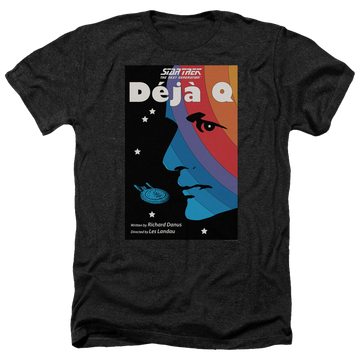Black men's heather t-shirt with Star Trek The Next Generation Tng Season 3 Episode 13 graphic