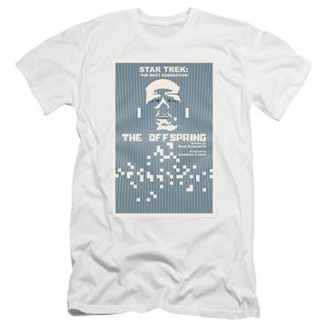 White men's premium slim fit t-shirt with Star Trek The Next Generation Tng Season 3 Episode 16 graphic