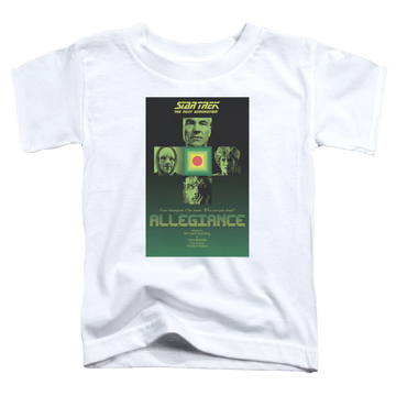 White toddler t-shirt with Star Trek The Next Generation Tng Season 3 Episode 18 graphic