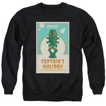 Black men's crewneck sweatshirt with Star Trek The Next Generation Tng S3 Ep19 graphic
