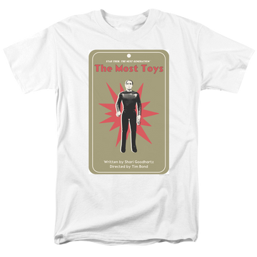 White men's regular fit t-shirt with Star Trek The Next Generation Season 3 Episode 22 graphic