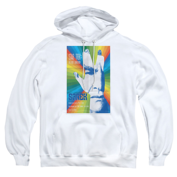 White pullover hoodie with Star Trek The Next Generation Tng Season 3 Episode 23 graphic