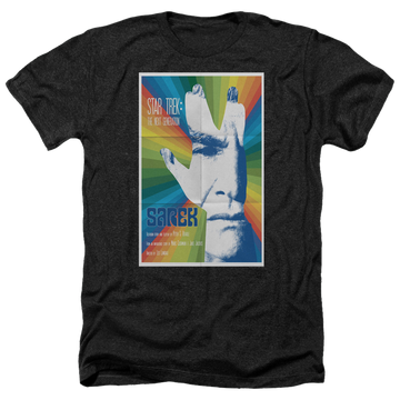 Black men's heather t-shirt with Star Trek The Next Generation Tng Season 3 Episode 23 graphic