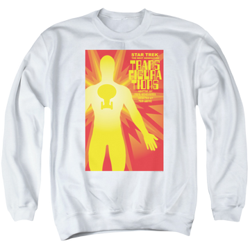 White men's crewneck sweatshirt with Star Trek The Next Generation Tng S3 Ep25 graphic