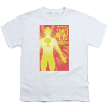White youth t-shirt for ages 8 to 12 with Star Trek The Next Generation Tng Season 3 Episode 25 graphic