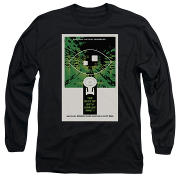 Black men's long sleeve t-shirt with Star Trek The Next Generation Tng S3 Ep26 graphic