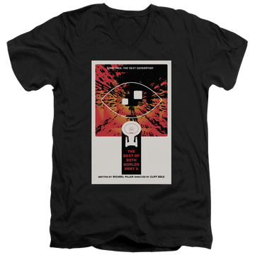 Black men's v-neck t-shirt with Star Trek The Next Generation Tng Season 4 Episode 1 graphic