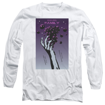White men's long sleeve t-shirt with Star Trek The Next Generation Tng S4 Ep2 graphic