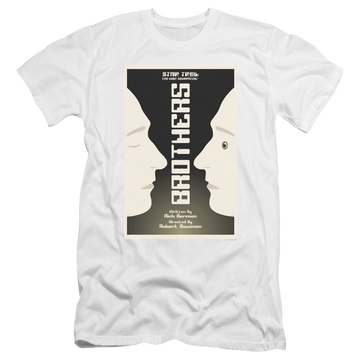 White men's premium slim fit t-shirt with Star Trek The Next Generation Tng Season 4 Episode 3 graphic