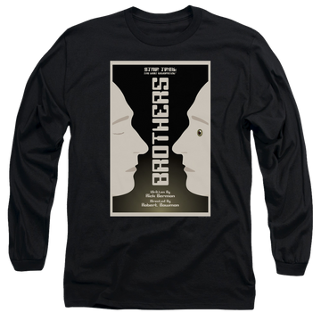 Black men's long sleeve t-shirt with Star Trek The Next Generation Tng S4 Ep3 graphic