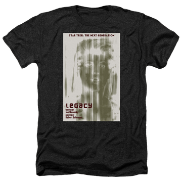 Black men's heather t-shirt with Star Trek The Next Generation Tng Season 4 Episode 6 graphic