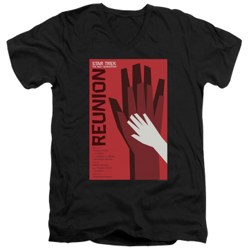Black men's v-neck t-shirt with Star Trek The Next Generation Tng Season 4 Episode 7 graphic