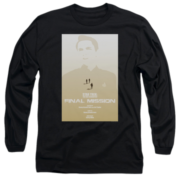 Black men's long sleeve t-shirt with Star Trek The Next Generation Tng S4 Ep9 graphic