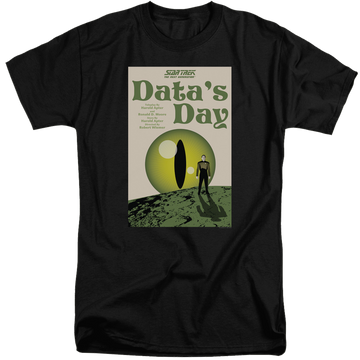 Black men's tall fit t-shirt with Star Trek The Next Generation Tng Season 4 Episode 11 graphic