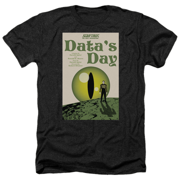 Black men's heather t-shirt with Star Trek The Next Generation Tng Season 4 Episode 11 graphic
