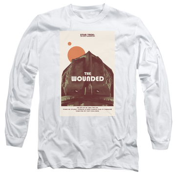 White men's long sleeve t-shirt with Star Trek The Next Generation Tng S4 Ep12 graphic