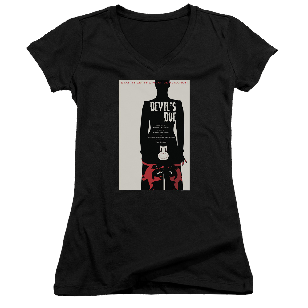 Star Trek The Next Generation Tng Season 4 Episode 13 - Juniors V-Neck T-Shirt Juniors V-Neck T-Shirt Star Trek