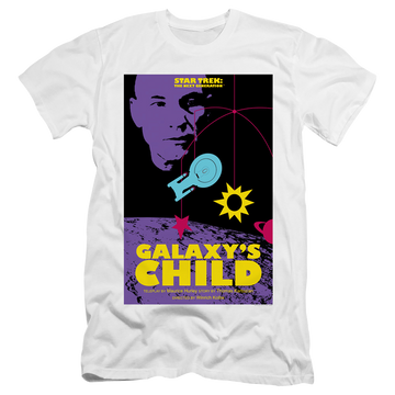 White men's premium slim fit t-shirt with Star Trek The Next Generation Tng Season 4 Episode 16 graphic