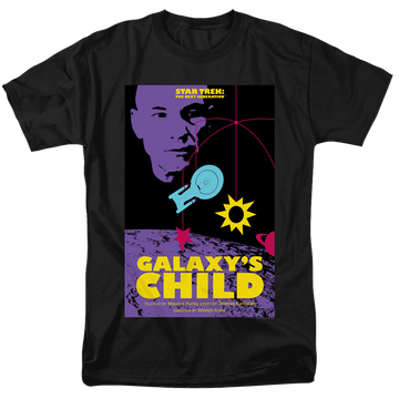 Black men's regular fit t-shirt with Star Trek The Next Generation S4 E16 graphic