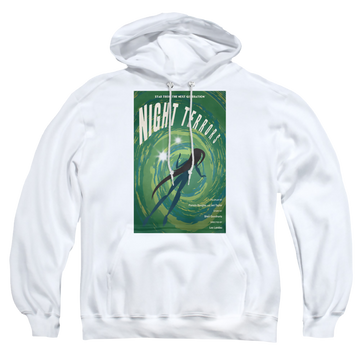 White pullover hoodie with Star Trek The Next Generation Tng Season 4 Episode 17 graphic