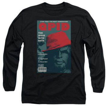 Black men's long sleeve t-shirt with Star Trek The Next Generation Tng S4 Ep20 graphic