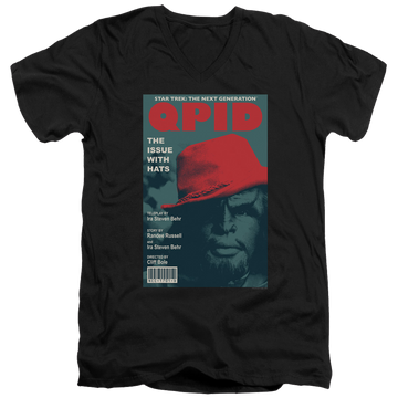 Black men's v-neck t-shirt with Star Trek The Next Generation Tng Season 4 Episode 20 graphic