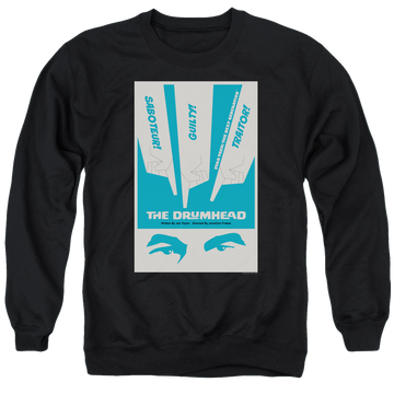 Black men's crewneck sweatshirt with Star Trek The Next Generation Tng S4 Ep21 graphic