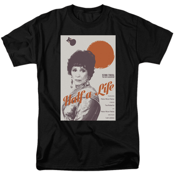 Black men's regular fit t-shirt with Star Trek The Next Generation S4 E22 graphic