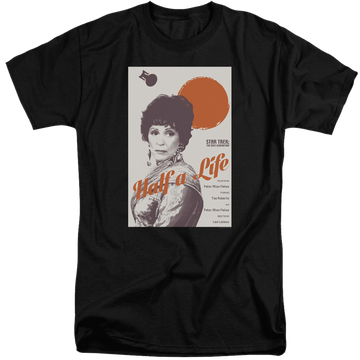 Black men's tall fit t-shirt with Star Trek The Next Generation Tng Season 4 Episode 22 graphic