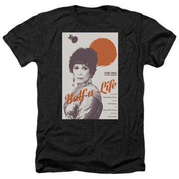 Black men's heather t-shirt with Star Trek The Next Generation Tng Season 4 Episode 22 graphic