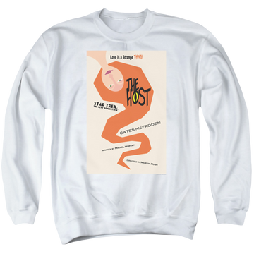 White men's crewneck sweatshirt with Star Trek The Next Generation Tng S4 Ep23 graphic