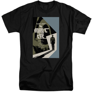 Black men's tall fit t-shirt with Star Trek The Next Generation Tng Season 4 Episode 24 graphic
