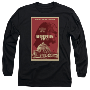 Black men's long sleeve t-shirt with Star Trek The Next Generation Tng S4 Ep26 graphic