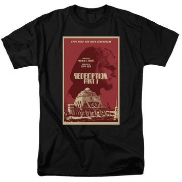 Black men's regular fit t-shirt with Star Trek The Next Generation Season 4 Episode 26 graphic