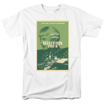 White men's regular fit t-shirt with Star Trek The Next Generation Season 5 Episode 1 graphic