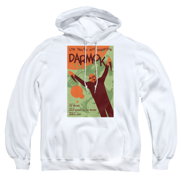 White pullover hoodie with Star Trek The Next Generation Tng Season 5 Episode 2 graphic
