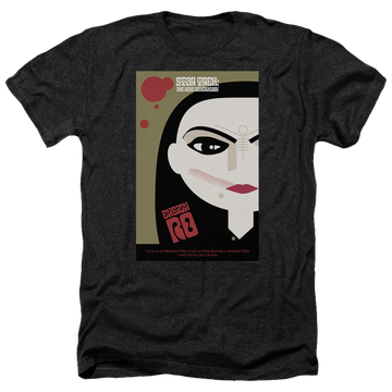 Black men's heather t-shirt with Star Trek The Next Generation Tng Season 5 Episode 3 graphic