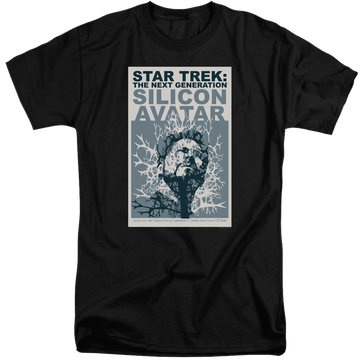 Black men's tall fit t-shirt with Star Trek The Next Generation Tng Season 5 Episode 4 graphic
