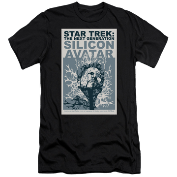 Black men's premium slim fit t-shirt with Star Trek The Next Generation Tng Season 5 Episode 4 graphic
