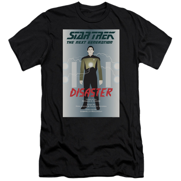 Black men's premium slim fit t-shirt with Star Trek The Next Generation Tng Season 5 Episode 5 graphic