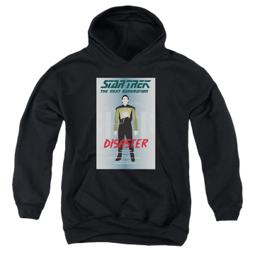 Black youth hoodie for ages 8 to 12 with Star Trek The Next Generation Tng Season 5 Episode 5 graphic