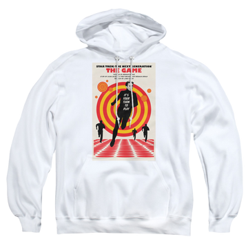 White pullover hoodie with Star Trek The Next Generation Tng Season 5 Episode 6 graphic