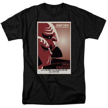 Black men's regular fit t-shirt with Star Trek The Next Generation S5 E10 graphic